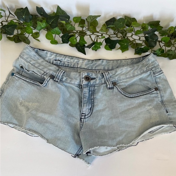 Hurley Pants - Hurley’s Women Light Blue Mini Denim Shorts